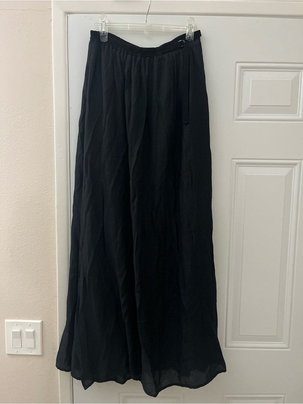 Zara Black Flowing Semi-Sheer Maxi Skirt